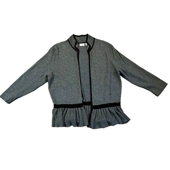 Cato Women Gray Cardigan Black Outline 14/16W - Picture 2 of 10